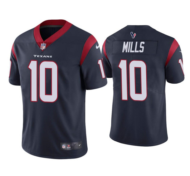 Men's Navy Houston Texans #10 Davis Mills Vapor Untouchable Limited Stitched Jersey